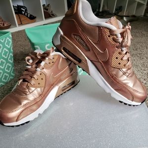 Rose gold Nike airmax sneakers